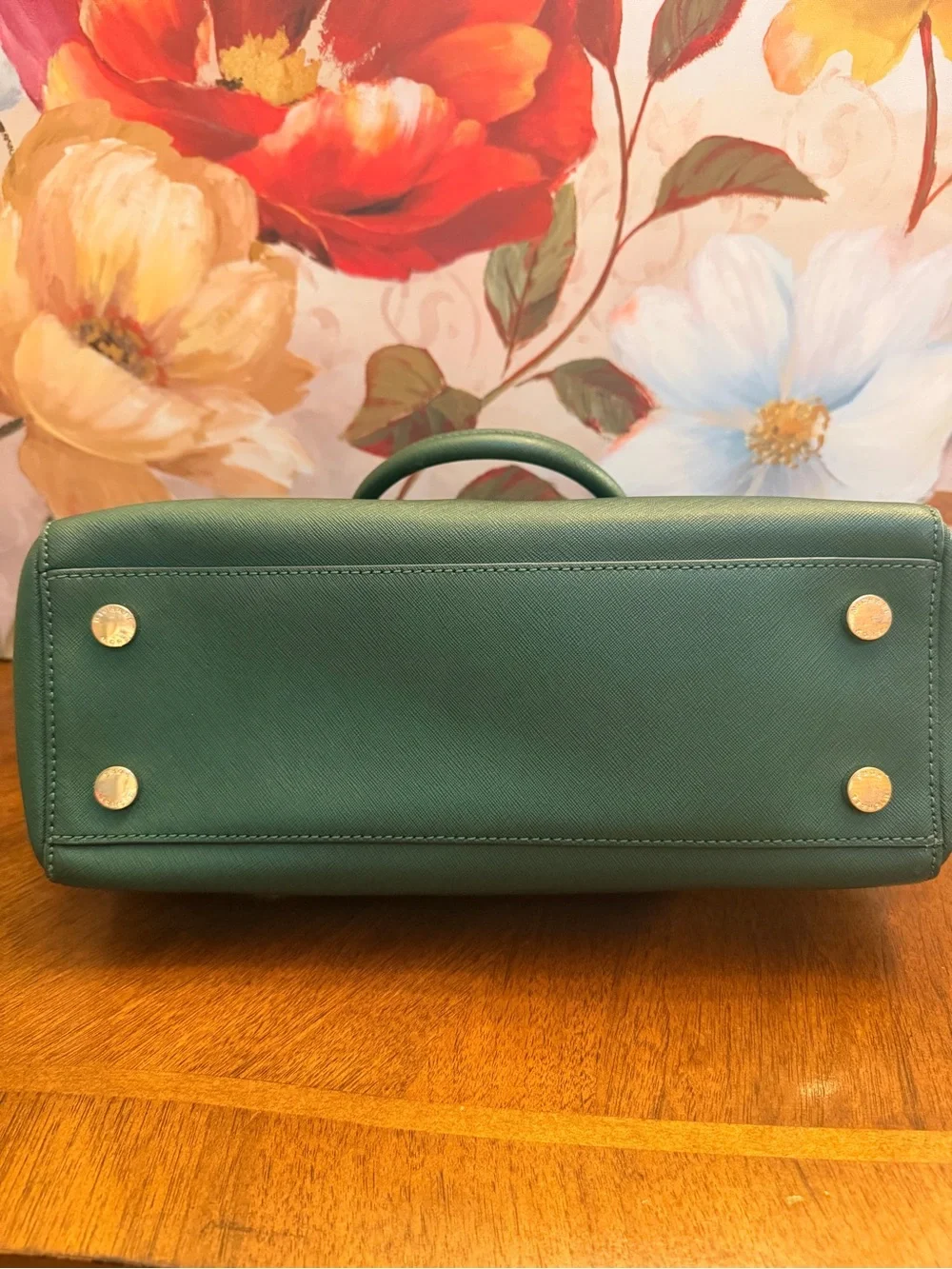 Michael Kors Forest Green Saffiano Leather Satchel w/Unbranded Replacement Strap